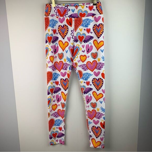 Fiercepulse women’s heart pattern Valentine’s Day leggings size x-large - Picture 1 of 8